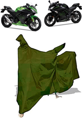 Amexride Two Wheeler Cover for Kawasaki(Ninja 300 BS6, Green)
