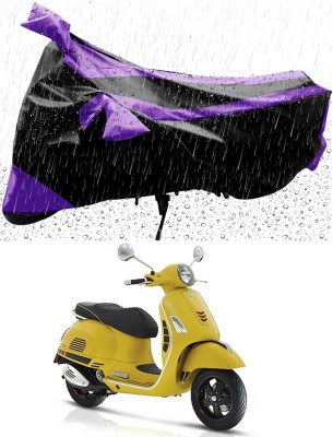 Mdstar Waterproof Two Wheeler Cover for Piaggio(Vespa VXL 150, Purple, Black)