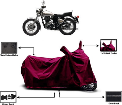 Amexride Two Wheeler Cover for Royal Enfield(Bullet Electra Twinspark, Maroon)