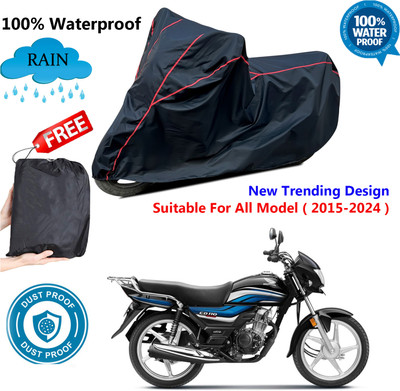 OliverX Waterproof Two Wheeler Cover for Honda(CD 110 Dream, Black, Red)