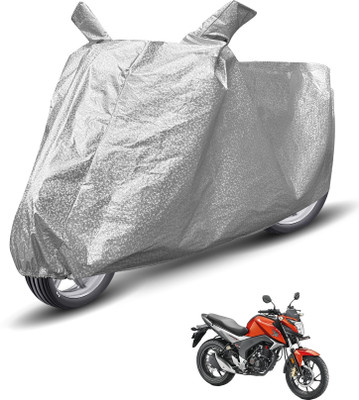 MOCKHE Waterproof Two Wheeler Cover for Honda(CB Hornet 160R, Silver)