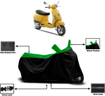 Amexride Two Wheeler Cover for Vespa(ZX 125, Green)