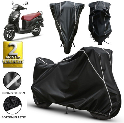 Car Styling Waterproof Two Wheeler Cover for Suzuki(Access 125, Black, White)