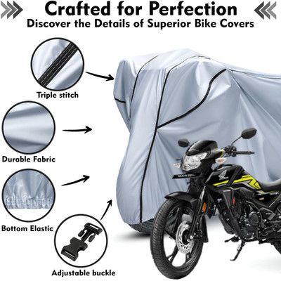 AutoGalaxy Waterproof Two Wheeler Cover for Honda(SP 125, Black, Silver)