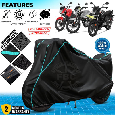 AUTOCAD Waterproof Two Wheeler Cover for Hero(Glamour i3s BS6, Black, Blue)