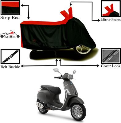 AASHTIK MART Two Wheeler Cover for Vespa(Vespa, Red, Black)