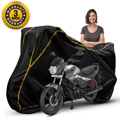 KroniX Waterproof Two Wheeler Cover for Hero(Passion Pro, Black, Yellow)