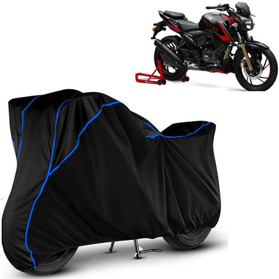Grizzly Waterproof Two Wheeler Cover for TVS(Apache RTR 200 4V, Black, Blue)