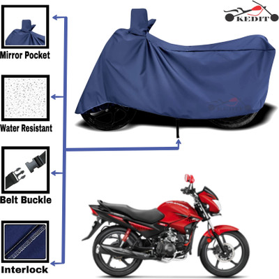 KEDIT Two Wheeler Cover for Hero(Glamour FI, Blue)