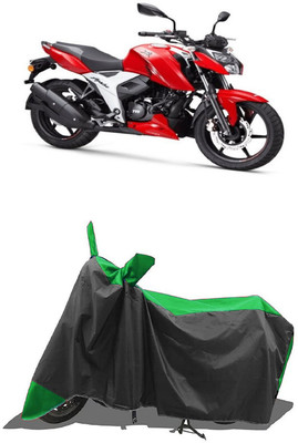 SUGASHRI Waterproof Two Wheeler Cover for TVS(Apache RTR 165 RP, Green, Black)