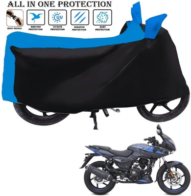 SThanaveX Waterproof Two Wheeler Cover for Bajaj(Pulsar 220 DTS-i, Black, Blue)