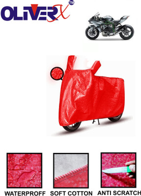 OliverX Waterproof Two Wheeler Cover for Kawasaki(Ninja H2R, Red)