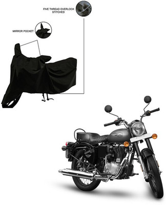 Furnish Flow Two Wheeler Cover for Royal Enfield(Bullet 350, Black)