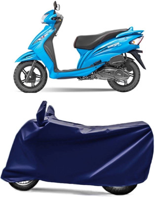 AUCTIMO Two Wheeler Cover for TVS(Wego, Blue)