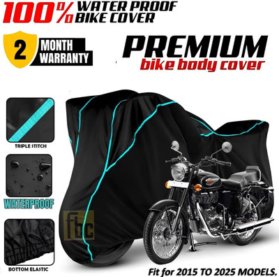 FBC Waterproof Two Wheeler Cover for Royal Enfield(Bullet 350 New BS6, Black)