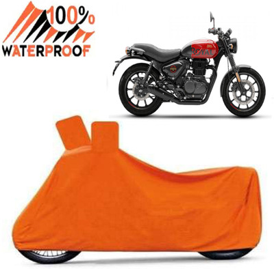 ROYAL AUTO MART Waterproof Two Wheeler Cover for Royal Enfield(Hunter 350, Orange)