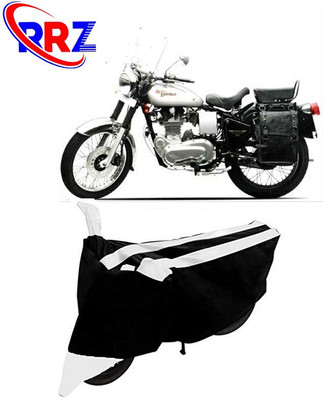 RRZ Waterproof Two Wheeler Cover for Royal Enfield(Machismo 500, Black, White)