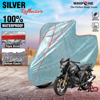 Whipone Waterproof Two Wheeler Cover for TVS(Apache RTR 180, Silver)