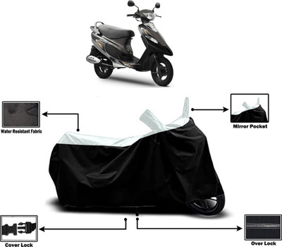 Amexride Two Wheeler Cover for TVS(Pep+ BS6, White)