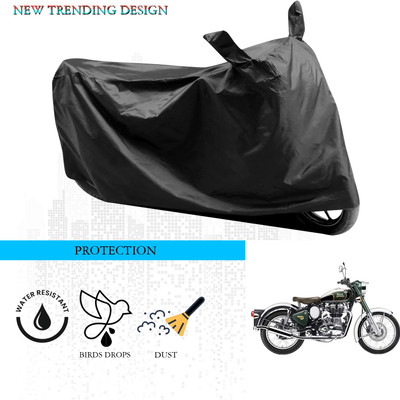 SnehaSales Waterproof Two Wheeler Cover for Royal Enfield(Classic Chrome, Black)