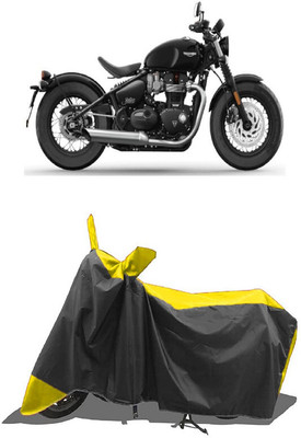 SUGASHRI Waterproof Two Wheeler Cover for Triumph(Bonneville Bobber BS6, Yellow, Black)