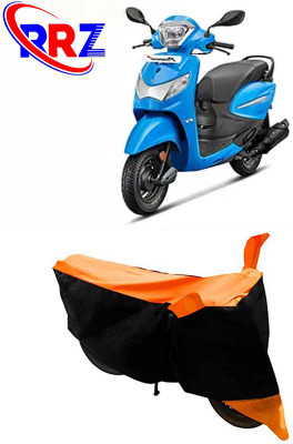 RRZ Waterproof Two Wheeler Cover for Hero(MotoCorp Pleasure Plus, Black, Orange)