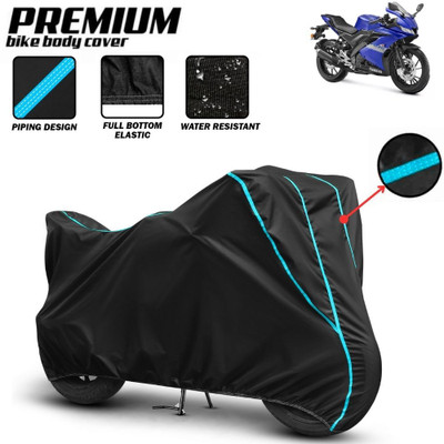 Mwiss Waterproof Two Wheeler Cover for Yamaha(R15S, Black, Red)