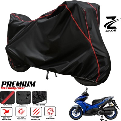 ZAQE Two Wheeler Cover for Yamaha(Aerox 155 Maxi BS6, Black, Red)