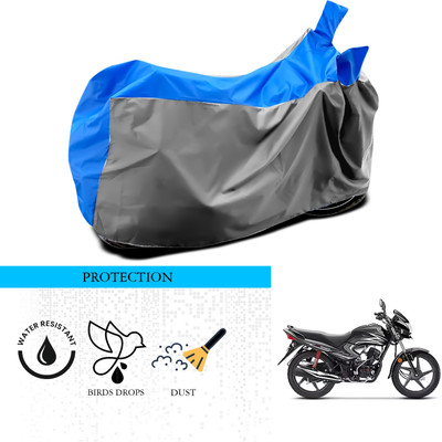 ANTHUB Waterproof Two Wheeler Cover for Honda(Dream Yuga, Grey, Blue)