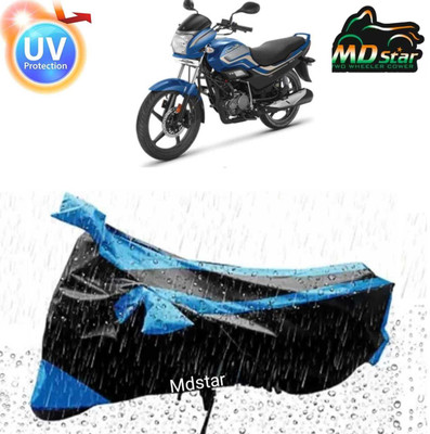 Mdstar Waterproof Two Wheeler Cover for Hero(HF Deluxe, Blue, Black)
