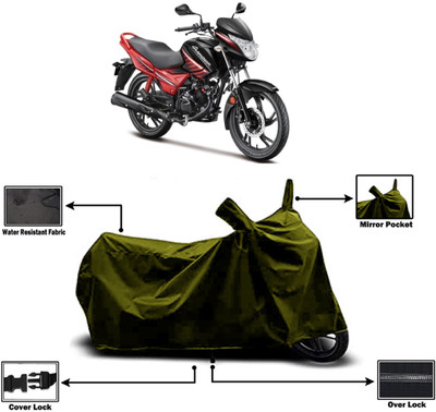 Amexride Two Wheeler Cover for Hero(Glamour Programmed FI, Green)