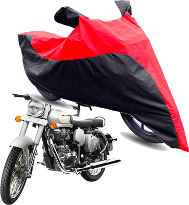 FurniGully Two Wheeler Cover for Royal Enfield(Classic 350, Red, Black)