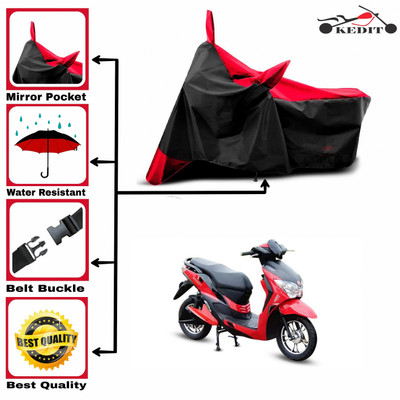 KEDIT Two Wheeler Cover for Hero(Electric Dash, Red, Black)