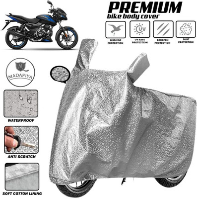 MADAFIYA Two Wheeler Cover for Bajaj(Pulsar 125 Neon BS6, Silver)