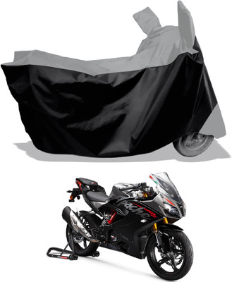Amexride Two Wheeler Cover for TVS(Apache RTR 310, Black, White)