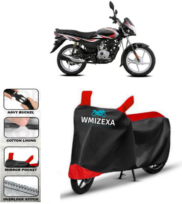 WMIZEXA Two Wheeler Cover for Bajaj(Platina 100 DTS-i, Red, Black)