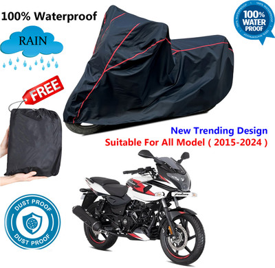 AutoGalaxy Waterproof Two Wheeler Cover for Bajaj(Pulsar 220F, Black, Red)
