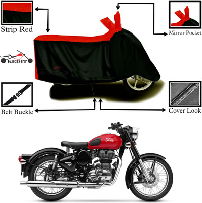 AASHTIK MART Two Wheeler Cover for Royal Enfield(350, Red, Black)