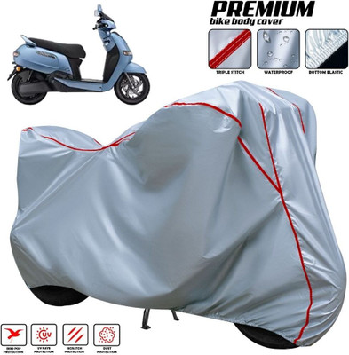 xodi Waterproof Two Wheeler Cover for TVS(iQube Electric, Silver, Red, Multicolor)