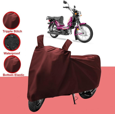 HWSXQAE Two Wheeler Cover for Universal For Bike(XL 100 Heavy Duty, Maroon)