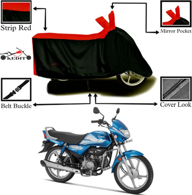 KEDIT Two Wheeler Cover for Hero(HF Deluxe, Red, Black)