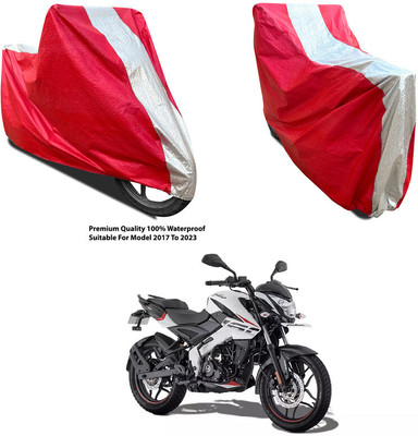 AutoGalaxy Waterproof Two Wheeler Cover for Bajaj(Pulsar NS 160, Silver, Red)