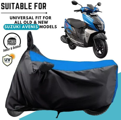 MADAFIYA Waterproof Two Wheeler Cover for Suzuki(Avenis 125, Black, Blue)