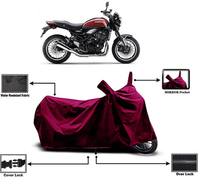 Amexride Two Wheeler Cover for Kawasaki(Z900 RS Cafe Racer BS6, Maroon)