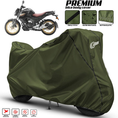 xodi Waterproof Two Wheeler Cover for Yamaha(FZ-S Fi Version 3.0, Green, Black)