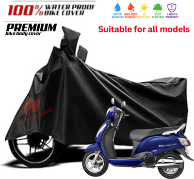 pocket bazar Waterproof Two Wheeler Cover for Suzuki(Access 125, Black)