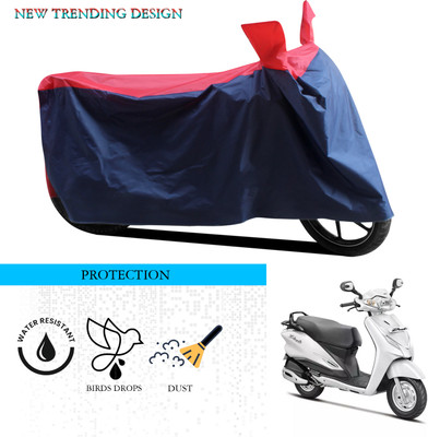 ANTHUB Waterproof Two Wheeler Cover for Hero(Duet LX 110CC, Black, Red)