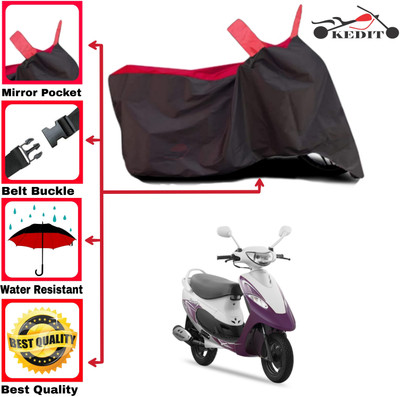 AASHTIK MART Two Wheeler Cover for TVS(Pep Plus, Red, Black)
