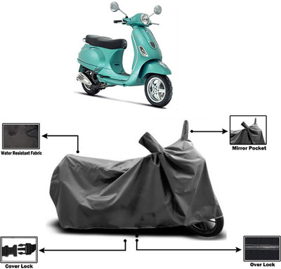 Amexride Two Wheeler Cover for Piaggio(Vespa LX, Grey)