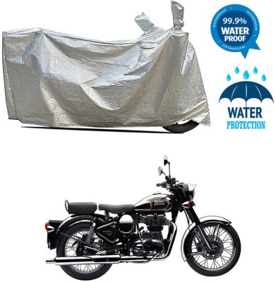 Ascension Waterproof Two Wheeler Cover for Royal Enfield(Classic Chrome, Silver)